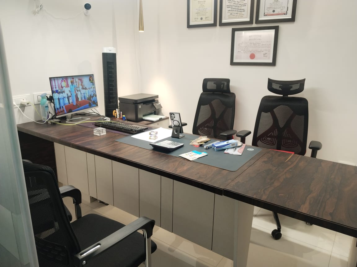 Executive office desk setup
