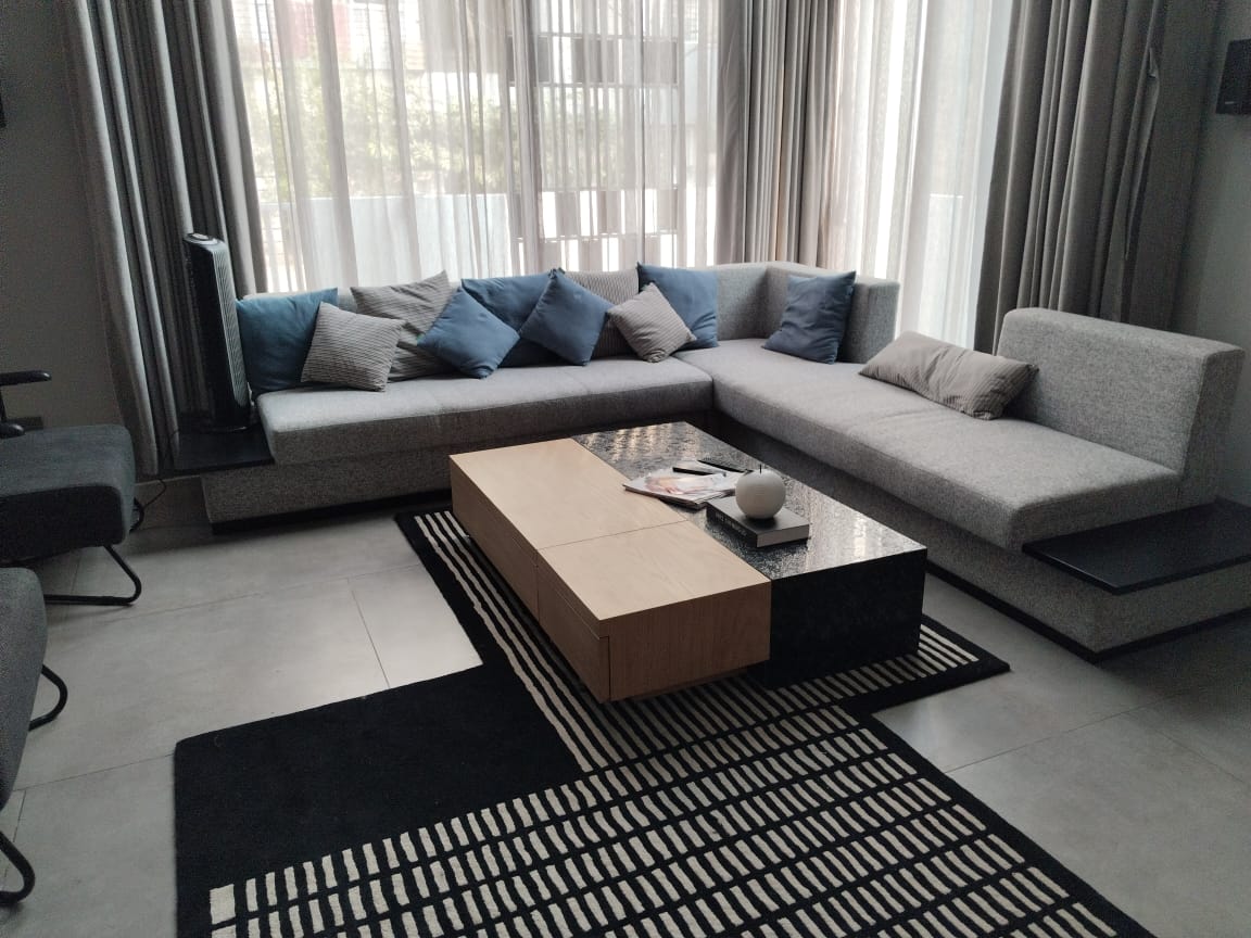 Modern living room with sectional sofa