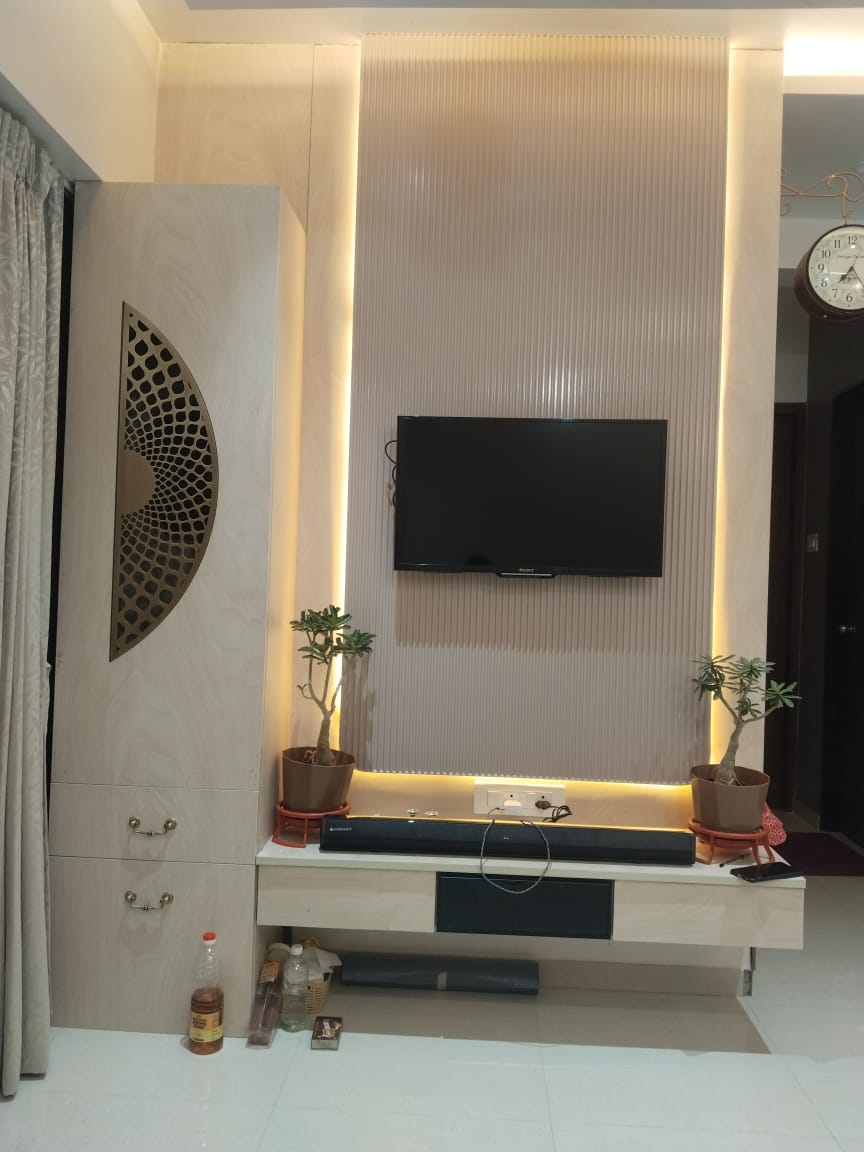 Backlit TV unit with storage